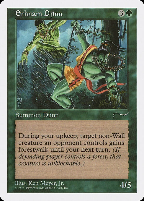 Erhnam Djinn, carta Magic di tipo Creature — Djinn illustrata da Ken Meyer, Jr.