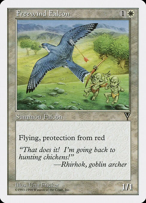 Freewind Falcon, carta Magic di tipo Creature — Bird illustrata da Una Fricker