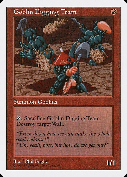 Goblin Digging Team, carta Magic di tipo Creature — Goblin illustrata da Phil Foglio