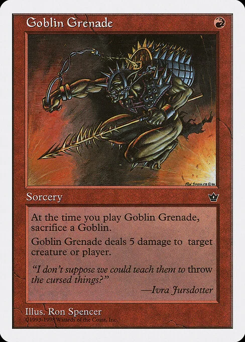 Goblin Grenade, carta Magic di tipo Sorcery illustrata da Ron Spencer
