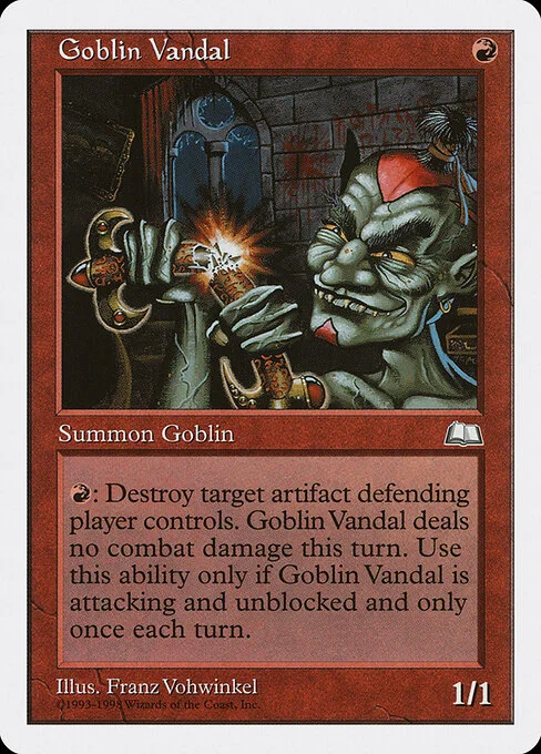 Goblin Vandal, carta Magic di tipo Creature — Goblin Rogue illustrata da Franz Vohwinkel