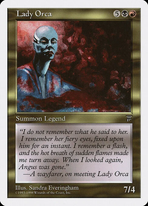 Lady Orca, carta Magic di tipo Legendary Creature — Demon illustrata da Sandra Everingham