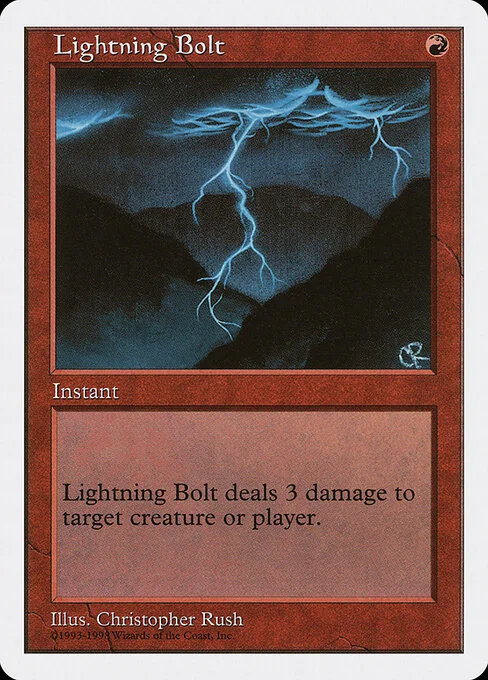 Lightning Bolt, carta Magic di tipo Instant illustrata da Christopher Rush