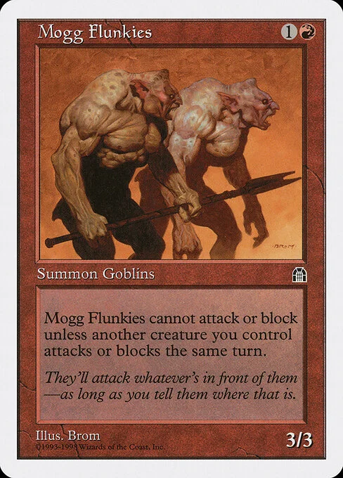 Mogg Flunkies, carta Magic di tipo Creature — Goblin illustrata da Brom