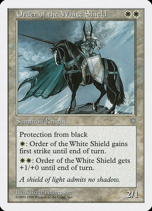 Order of the White Shield, carta Magic di tipo Creature — Human Knight illustrata da Ruth Thompson