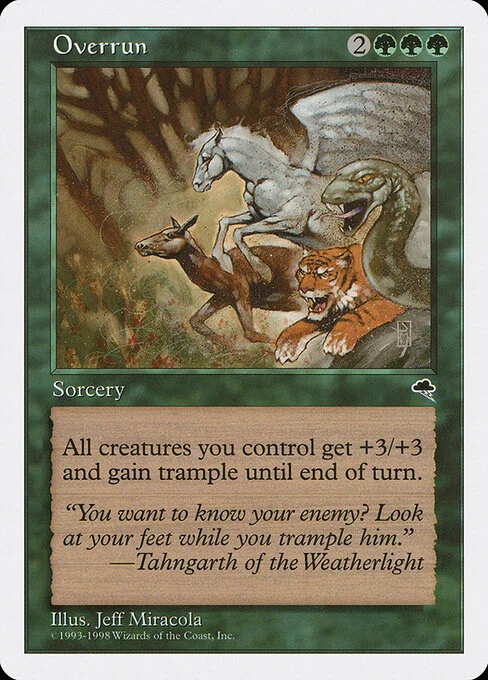 Overrun, carta Magic di tipo Sorcery illustrata da Jeff Miracola