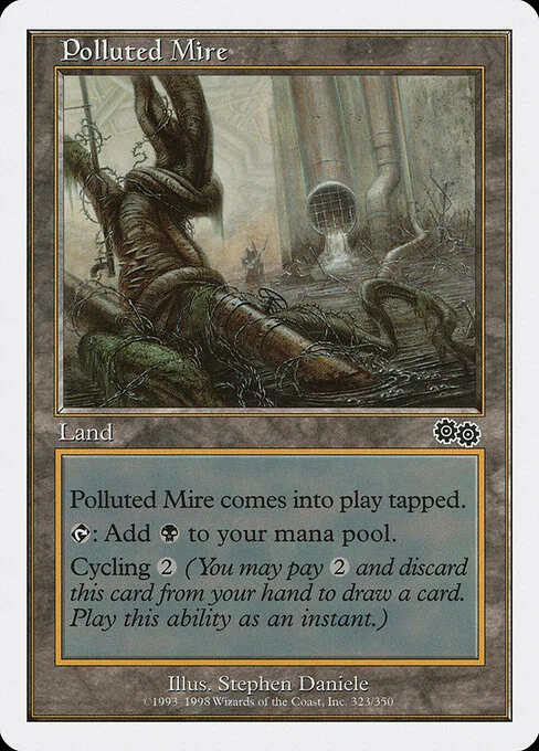 Polluted Mire, carta Magic di tipo Land illustrata da Stephen Daniele