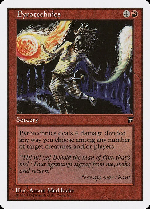 Pyrotechnics, carta Magic di tipo Sorcery illustrata da Anson Maddocks