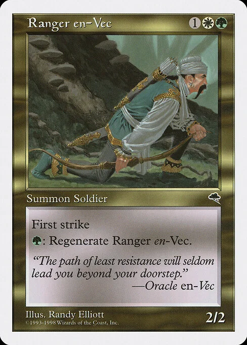 Ranger en-Vec, carta Magic di tipo Creature — Human Soldier Archer Ranger illustrata da Randy Elliott