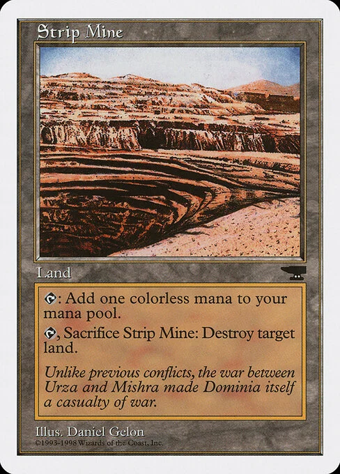 Strip Mine, carta Magic di tipo Land illustrata da Daniel Gelon