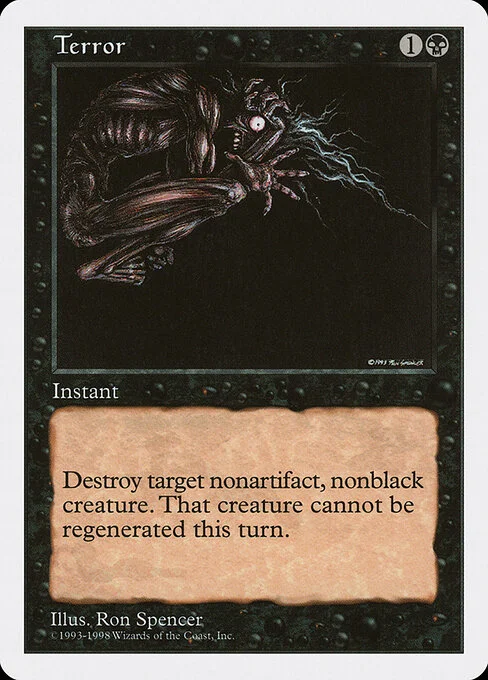Terror, carta Magic di tipo Instant illustrata da Ron Spencer