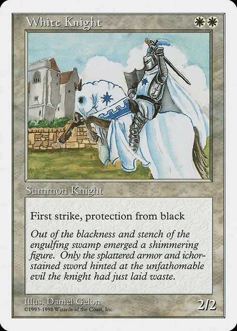 White Knight, carta Magic di tipo Creature — Human Knight illustrata da Daniel Gelon