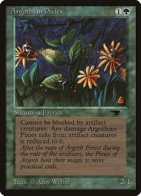 Argothian Pixies, carta Magic di tipo Creature — Faerie illustrata da Amy Weber