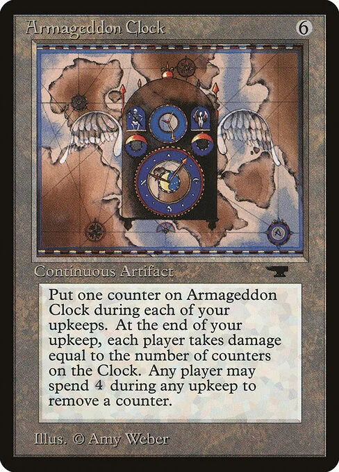 Armageddon Clock, carta Magic di tipo Artifact illustrata da Amy Weber