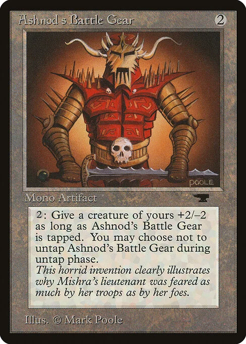 Ashnod's Battle Gear, carta Magic di tipo Artifact illustrata da Mark Poole