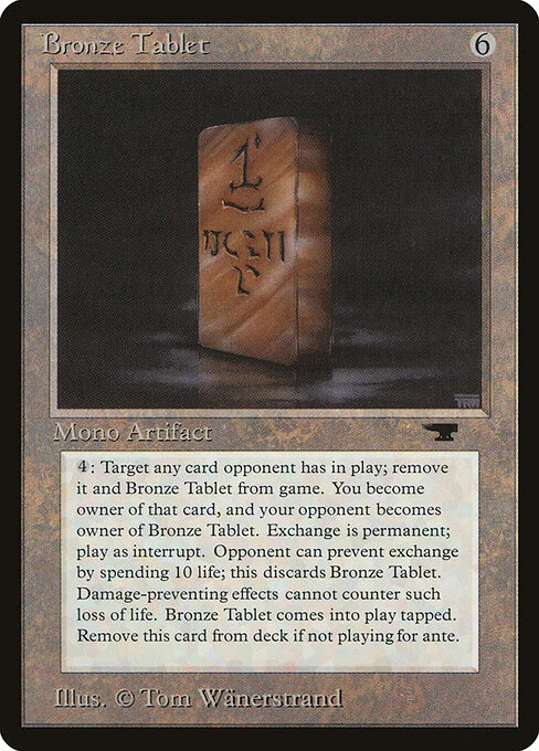 Bronze Tablet, carta Magic di tipo Artifact illustrata da Tom Wänerstrand