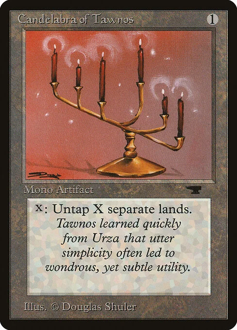 Candelabra of Tawnos, carta Magic di tipo Artifact illustrata da Douglas Shuler
