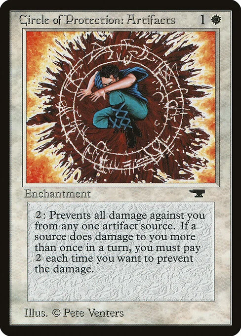 Circle of Protection: Artifacts, carta Magic di tipo Enchantment illustrata da Pete Venters