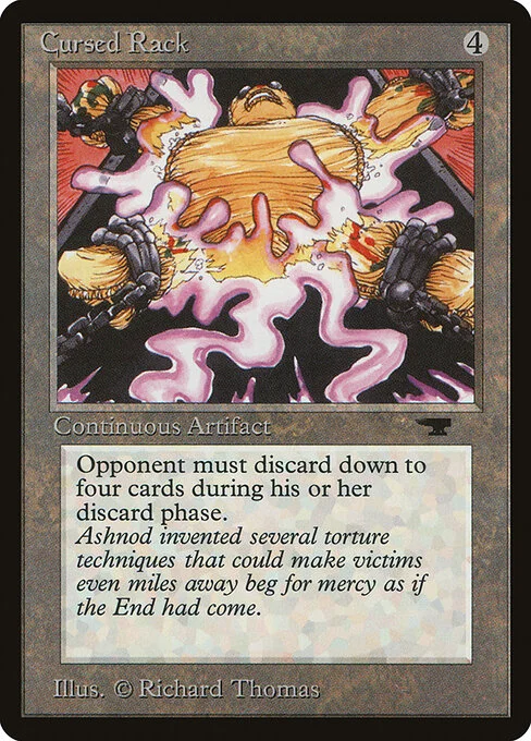 Cursed Rack, carta Magic di tipo Artifact illustrata da Richard Thomas