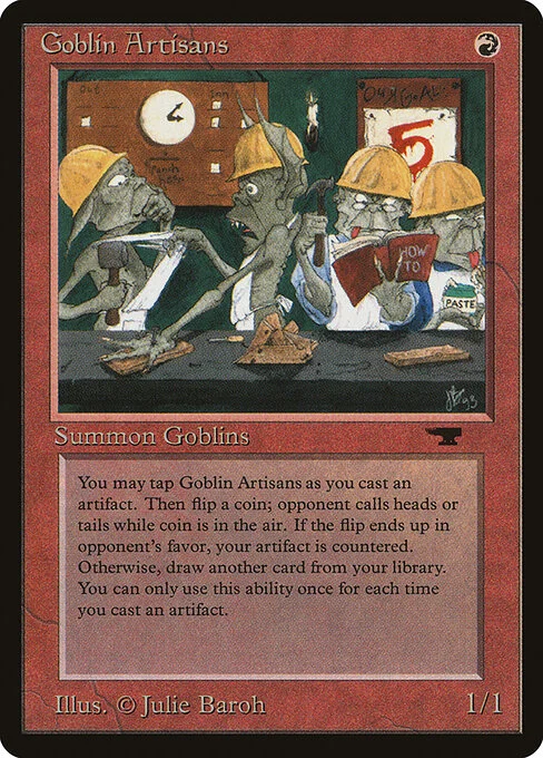 Goblin Artisans, carta Magic di tipo Creature — Goblin Artificer illustrata da Julie Baroh