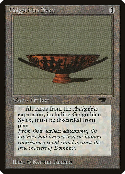 Golgothian Sylex, carta Magic di tipo Artifact illustrata da Kerstin Kaman