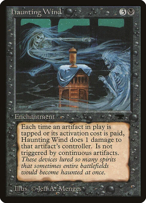 Haunting Wind, carta Magic di tipo Enchantment illustrata da Jeff A. Menges