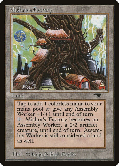 Mishra's Factory, carta Magic di tipo Land illustrata da Kaja Foglio & Phil Foglio