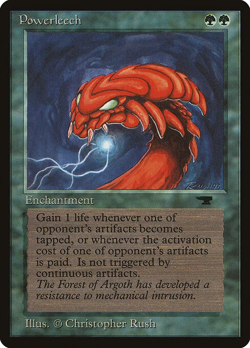 Powerleech, carta Magic di tipo Enchantment illustrata da Christopher Rush