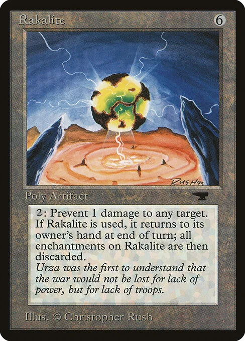 Rakalite, carta Magic di tipo Artifact illustrata da Christopher Rush