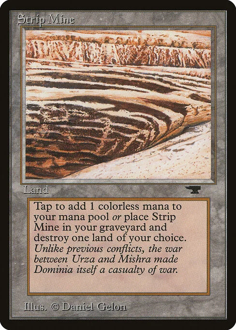 Strip Mine, carta Magic di tipo Land illustrata da Daniel Gelon