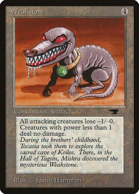 Weakstone, carta Magic di tipo Artifact illustrata da Justin Hampton