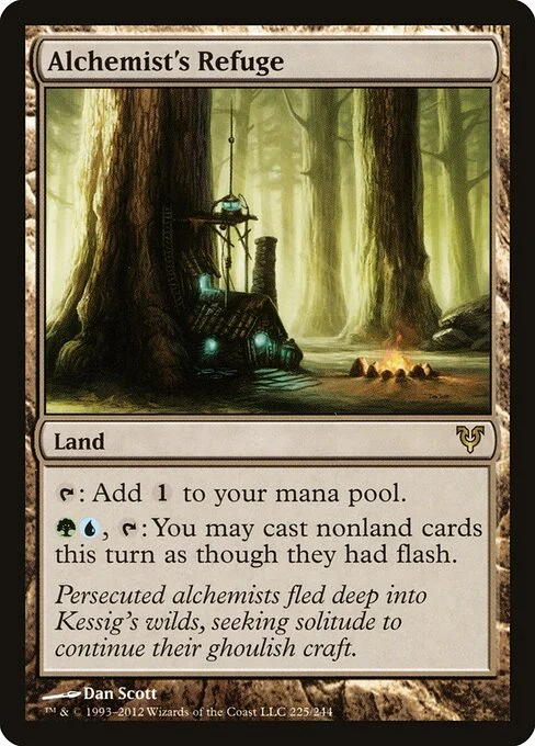 Alchemist's Refuge, carta Magic di tipo Land illustrata da Dan Murayama Scott