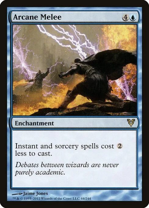 Arcane Melee, carta Magic di tipo Enchantment illustrata da Jaime Jones