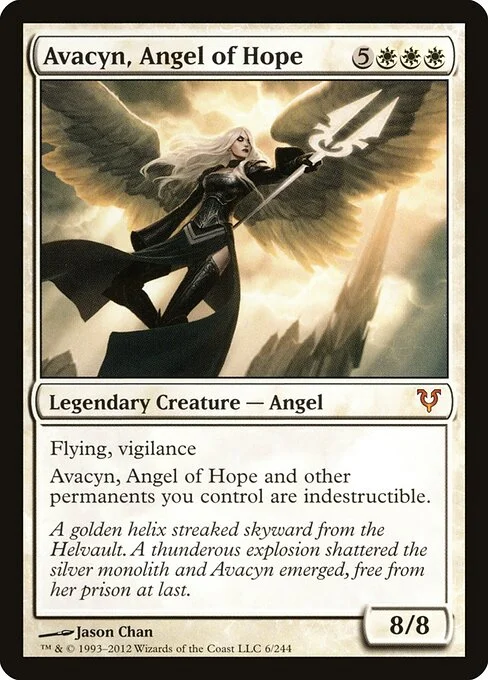 Avacyn, Angel of Hope, carta Magic di tipo Legendary Creature — Angel illustrata da Jason Chan