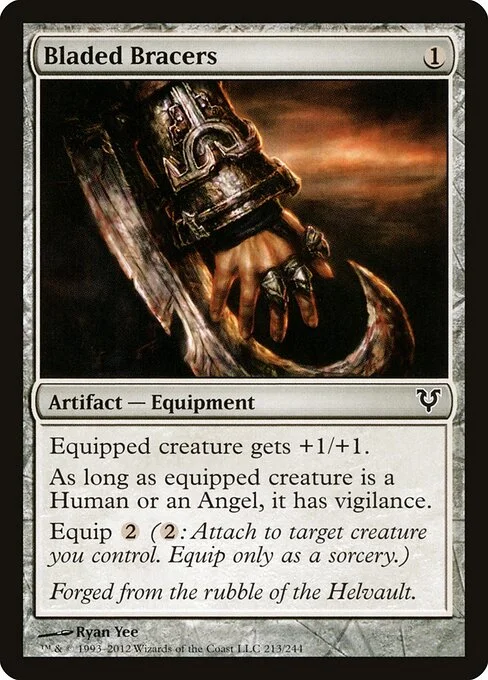 Bladed Bracers, carta Magic di tipo Artifact — Equipment illustrata da Ryan Yee