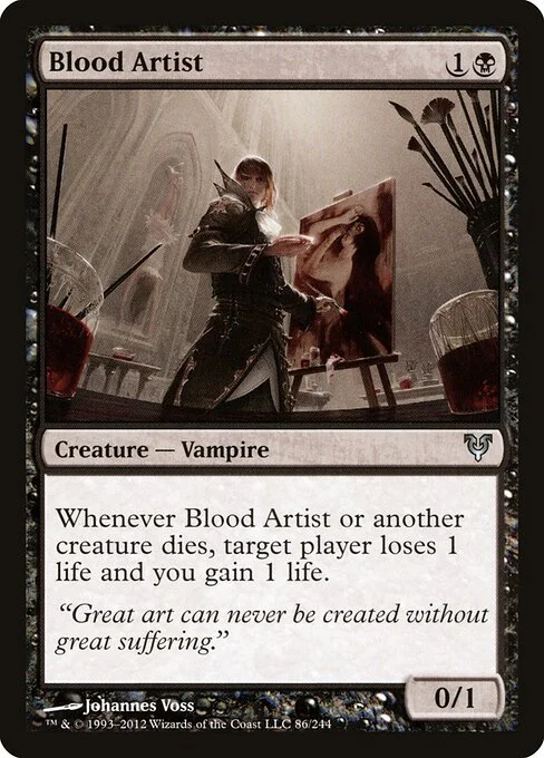 Blood Artist, carta Magic di tipo Creature — Vampire illustrata da Johannes Voss