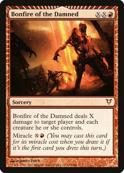 Bonfire of the Damned, carta Magic di tipo Sorcery illustrata da James Paick