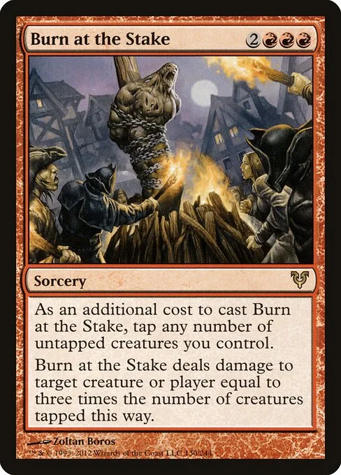 Burn at the Stake, carta Magic di tipo Sorcery illustrata da Zoltan Boros