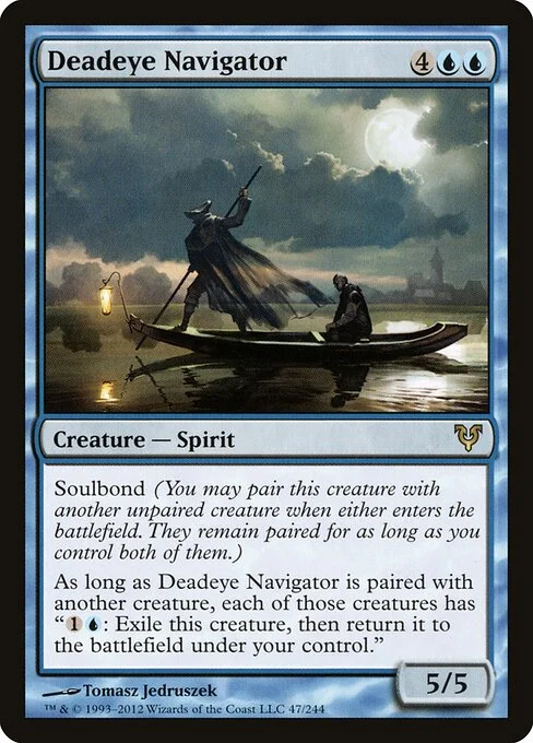 Deadeye Navigator, carta Magic di tipo Creature — Spirit illustrata da Tomasz Jedruszek