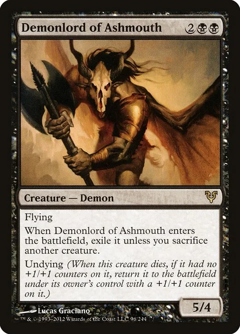 Demonlord of Ashmouth, carta Magic di tipo Creature — Demon illustrata da Lucas Graciano