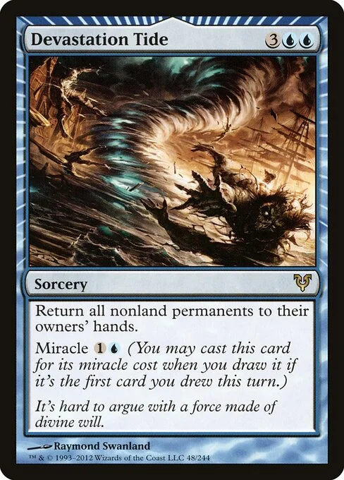 Devastation Tide, carta Magic di tipo Sorcery illustrata da Raymond Swanland