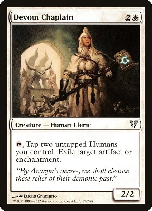 Devout Chaplain, carta Magic di tipo Creature — Human Cleric illustrata da Lucas Graciano