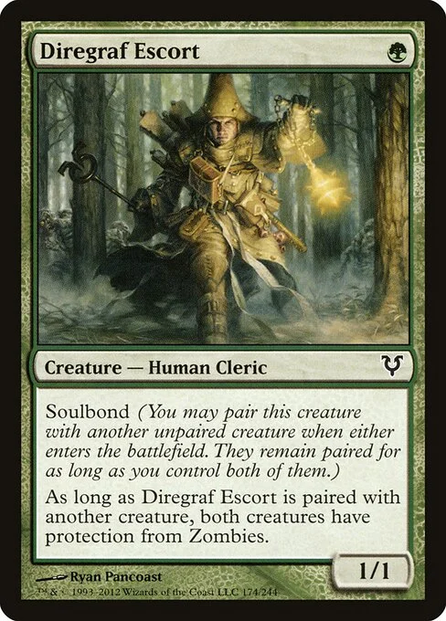 Diregraf Escort, carta Magic di tipo Creature — Human Cleric illustrata da Ryan Pancoast