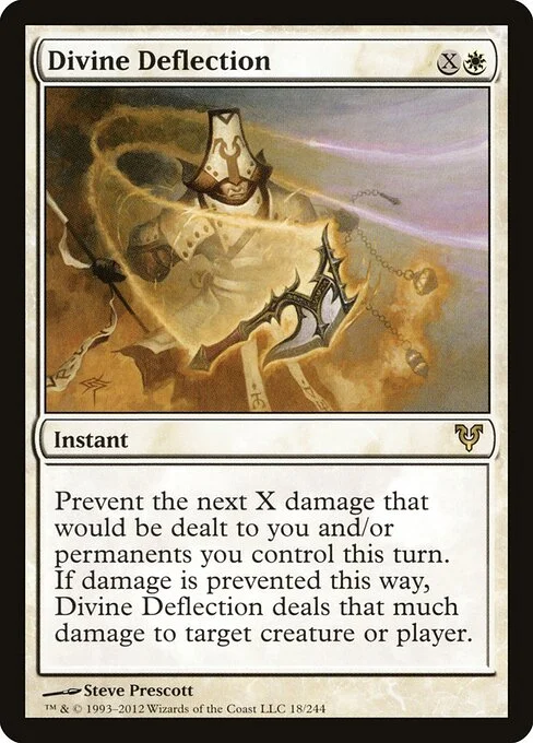 Divine Deflection, carta Magic di tipo Instant illustrata da Steve Prescott