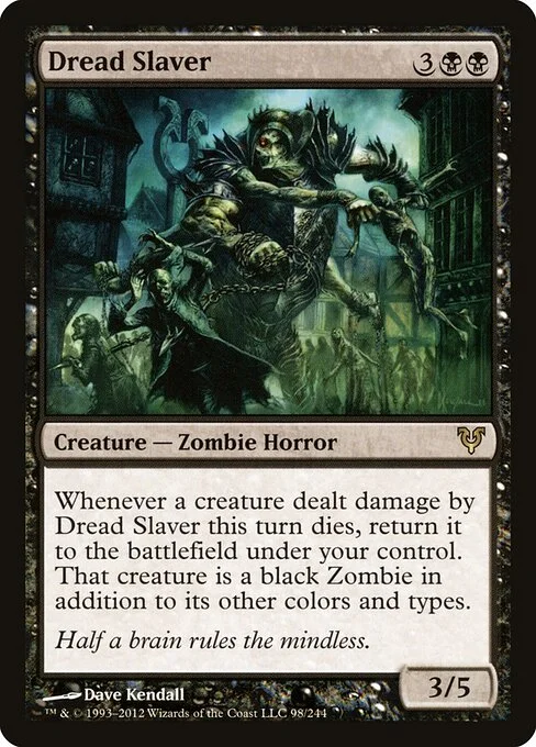 Dread Slaver, carta Magic di tipo Creature — Zombie Horror illustrata da Dave Kendall