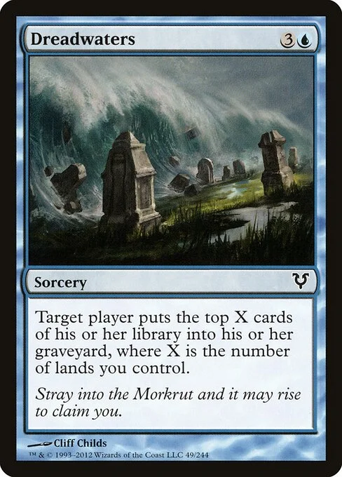 Dreadwaters, carta Magic di tipo Sorcery illustrata da Cliff Childs