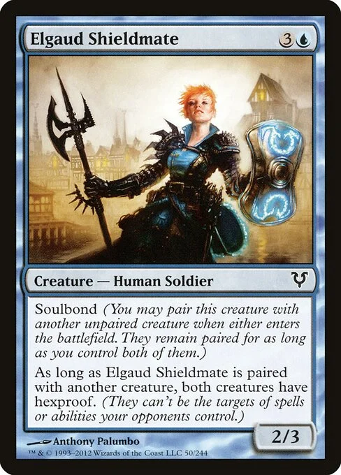 Elgaud Shieldmate, carta Magic di tipo Creature — Human Soldier illustrata da Anthony Palumbo