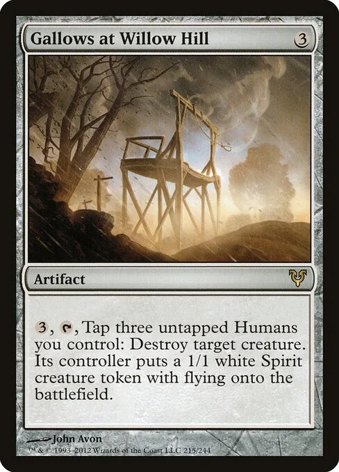 Gallows at Willow Hill, carta Magic di tipo Artifact illustrata da John Avon