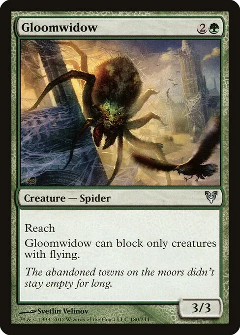 Gloomwidow, carta Magic di tipo Creature — Spider illustrata da Svetlin Velinov
