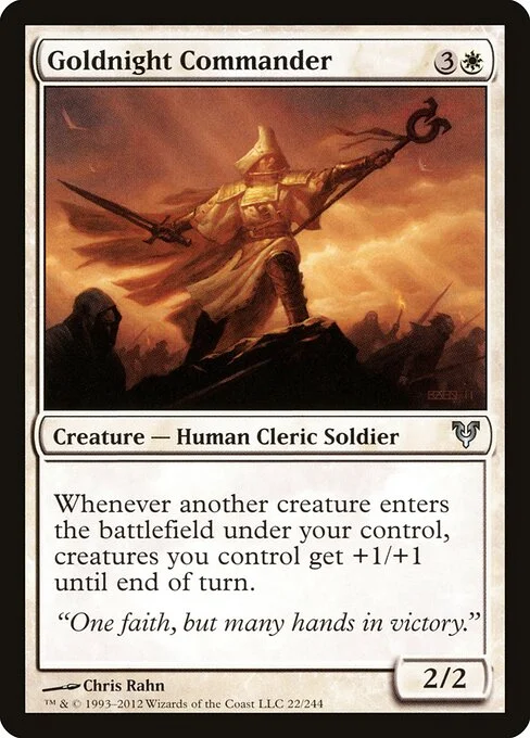 Goldnight Commander, carta Magic di tipo Creature — Human Cleric Soldier illustrata da Chris Rahn